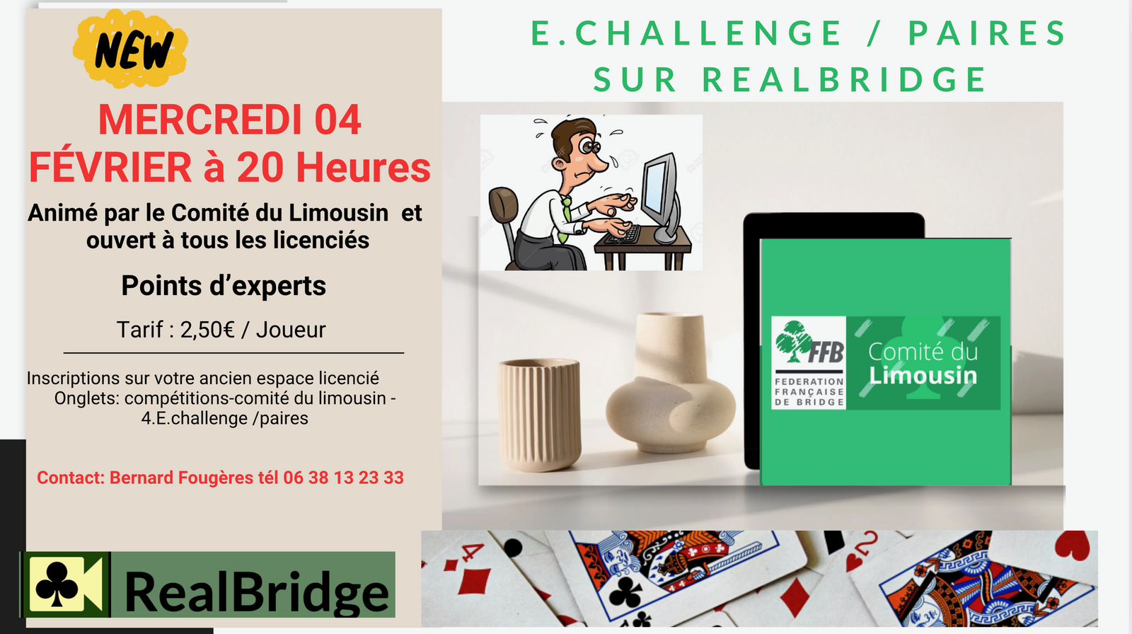 Mercredi 4 février => 5ème séance E.Challenge du Comité sur RealBridge