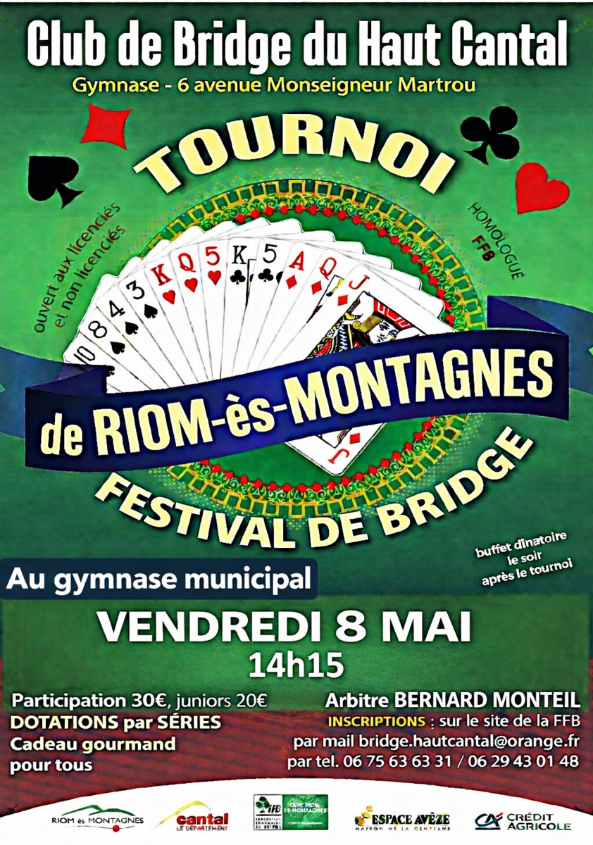 Festival de Bridge du 8 Mai à Rioms-es-Montagne