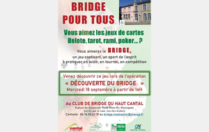 Venez découvrir le bridge dans la Haut-Cantal !