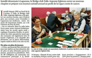 Le Club de Tulle devient BTAE (Bridge Club Laguenne Egletons Tulle)
