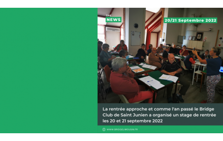 Stage de rentrée - Saint Junien 2022