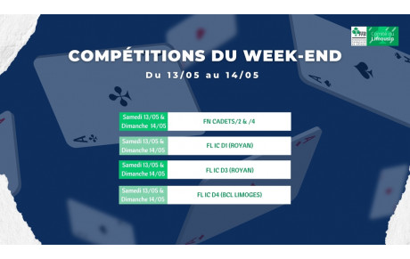 Compétitions du week-end : du 13/05 au 14/05 2023