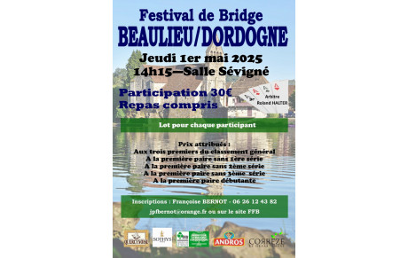 Festival de Bridge du 1er Mai à Beaulieu-sur-Dordogne